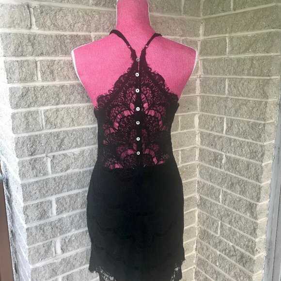 Free People black lace dress / party slip 🖤 - Picture 5 of 6